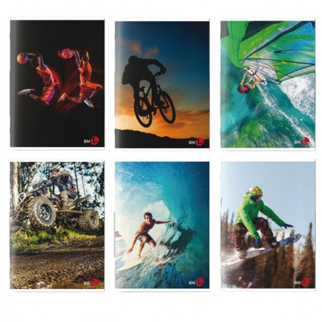 Maxiquaderno Sport fantasia A4 40+2 fogli 80gr 5mm BM