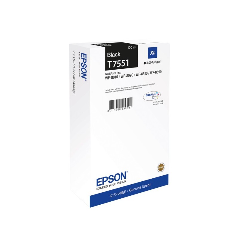 Epson Tanica Nero T7551 C13T75514N 100ml