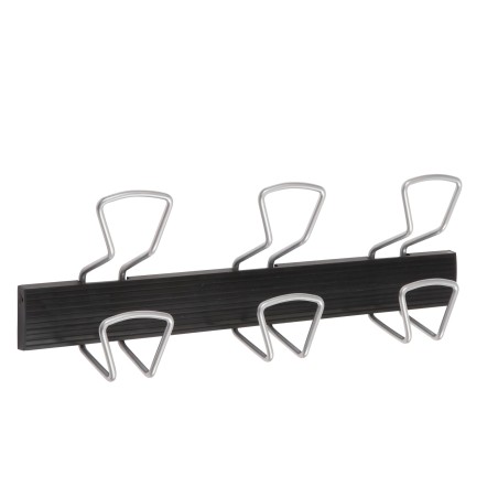 Appendiabiti da muro 3 posti 46,5 x 7,2 x 16,5 cm metallo/ABS nero/grigio metallizzato Alba