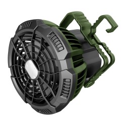 Ventilatore portatile da campeggio con luce LED diametro 10 cm 16 x 14 x 16,5 cm Melchioni