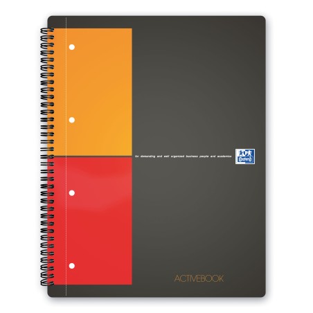 Blocco spiralato International Activebook 5mm con margine 240 x 297mm 80gr 80 fogli Oxford