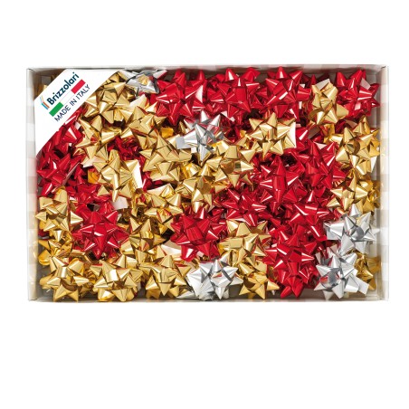 Stelle di nastro metal 6870 14 mm diam. 6,5 cm colori assortiti Brizzolari conf. 100 pezzi