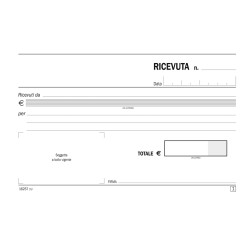 Blocco ricevute generiche 50/50 copie autoricalcanti 10 x 16,8 cm DU162570000 Data Ufficio