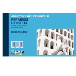 Blocco permessi di uscita 50/50 copie autoricalcanti 10 x 16,8 cm DU1626C0000 Data Ufficio