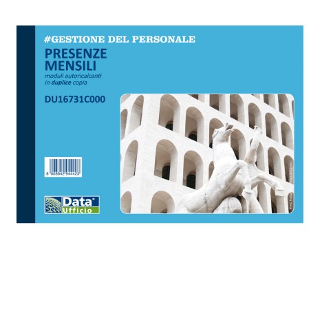 Blocco presenze mensili 25/25 copie autoricalcanti 14,8 x 21,5 cm DU16731C000 Data Ufficio