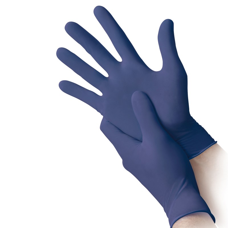 Guanti nitrile ipoallergenici N350 senza acceleranti taglia L blu Reflexx conf. 100 pezzi