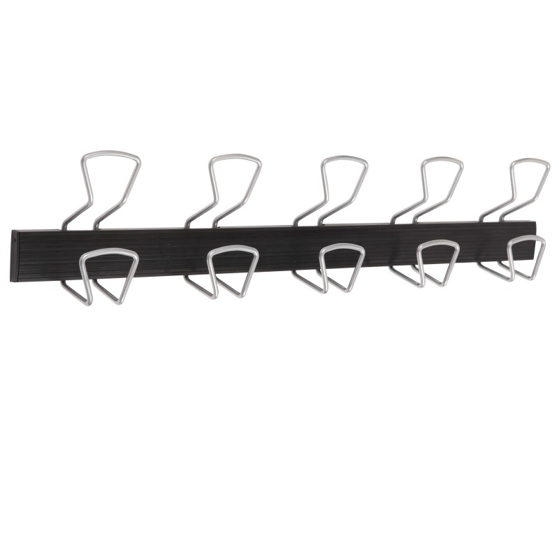 Appendiabiti a colonna 5 posti 76 x 7,2 x 16 cm metallo/ABS nero/grigio metallizzato Alba