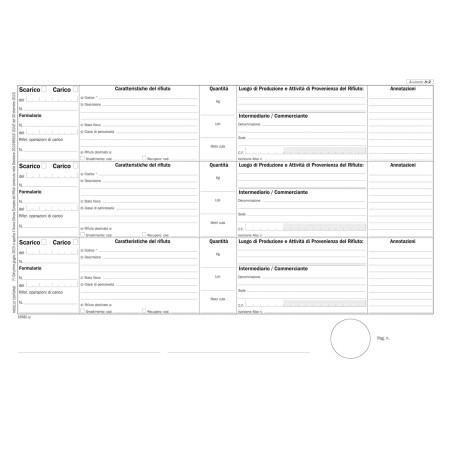 Rregistro carico/scarico rifiuti Mod. A 100 fogli 29,7 x 21,5 cm DU165820000 Data Ufficio