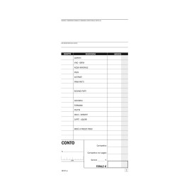 Blocco conti ristoranti/pizzerie/trattorie 50 copie 21,5 x 10 cm DU1621C0000 Data Ufficio
