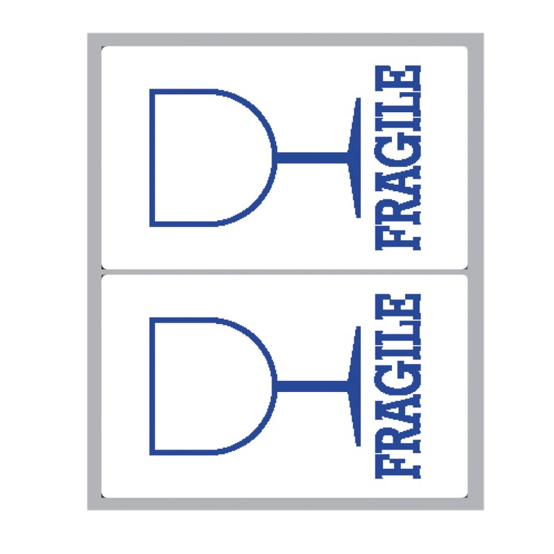 Etichette adesive fragile in carta permanenti 115 x 70 mm 2 et/fg 10 fogli bianco Markin