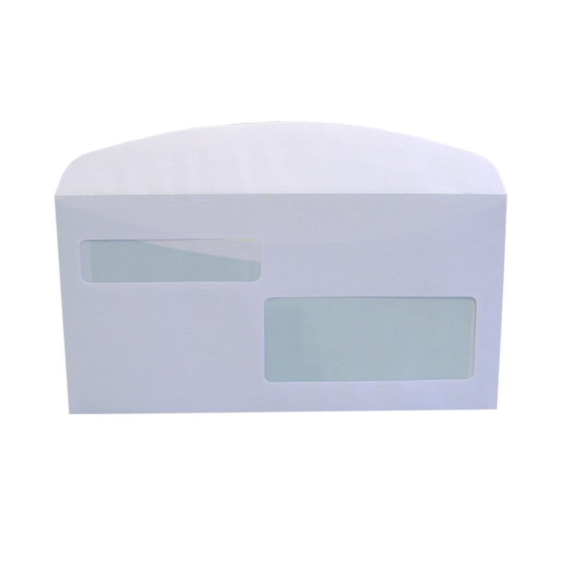 Busta doppia finestra lembo gommato 11,5 x 22,7 cm 80 gr bianco Blasetti conf. 500 pezzi