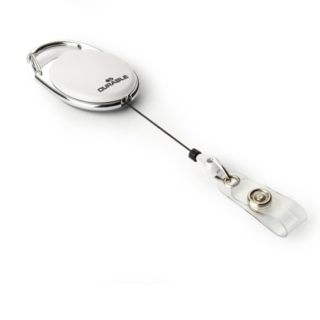 Chiocciola YOYO Style per portabadge bianco filo retrattile 80 cm Durable conf. 10 pezzi