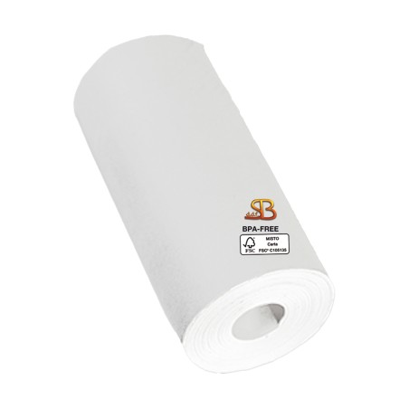 Rotolo per POS 57 mm x 8,5 m diametro esterno 25 mm senza anima 48 gr carta termica BPA free Sabacart blister 12 pezzi