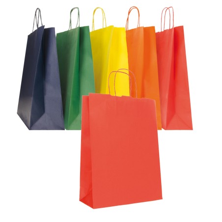 Shopper Twisted maniglie cordino 22 x 10 x 29 cm carta biokraft colori assortiti Mainetti Bags conf. 25 pezzi