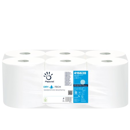 Bobina asciugamani Autocut DryTech 1 velo goffratura micro 28 gr 19,8 cm x 300 mt diametro 19,2 cm Papernet