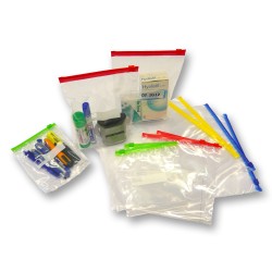 Buste slider con chiusura zip e cursore 20 x 25 x 3 cm 60 micron PE trasparente/giallo Viva conf. 50 pezzi