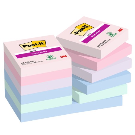 Blocco Post it® Super Sticky 62212SSSOUL 47,6 x 47,6 mm colori Soulful 90 fogli Post it® conf. 12 pezzi