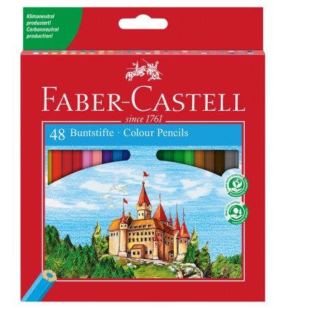 Matita colorata eco Il Castello diametro mina 3,00 mm colori assortiti Faber Castell astuccio 48 pezzi