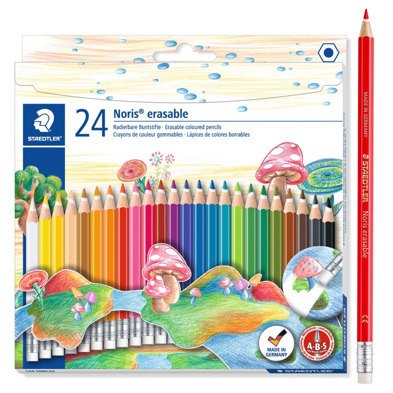 Pastelli colorati Noris cancellabile 144 50 cancellabili colori assortiti Staedtler astuccio 24 pezzi