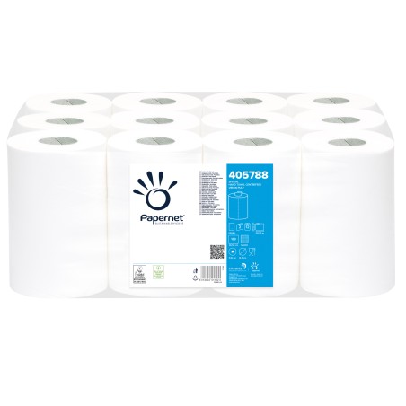 Asciugamani in rotolo Centrefeed Mini 2 veli diametro 14,5 cm 17 gr 22 cm x 69 mt bianco Papernet