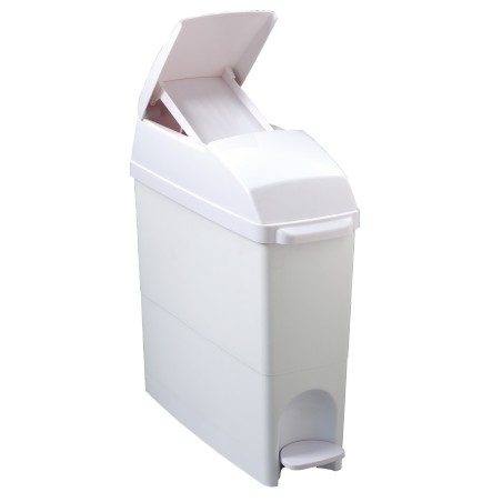 Contenitore igienico a pedale 17x43x48 cm coperchio blocca sacco 18 L bianco Medial International