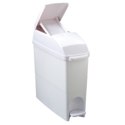 Contenitore igienico a pedale 17x43x48 cm coperchio blocca sacco 18 L bianco Medial International