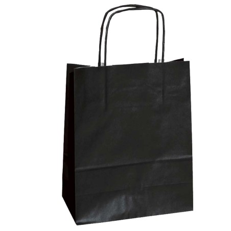 Shopper Twisted maniglie cordino 26 x 11 x 34,5 cm carta kraft nero Mainetti Bags conf. 25 pezzi