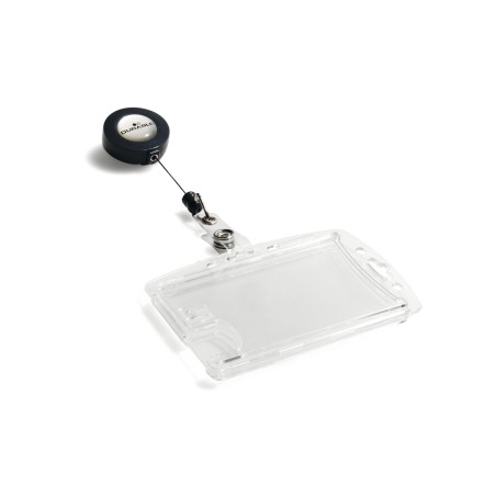 Portabadge Duo in acrilico con chiocciola 2 tessere inseribili 5,4 x 9 cm Durable conf. 10 pezzi