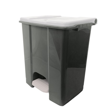 Contenitore mobile Ecoconti a pedale 60 L plastica riciclata grigio/bianco Medial International