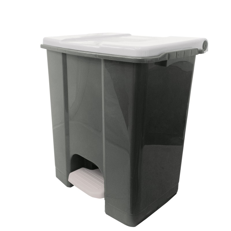 Contenitore mobile Ecoconti a pedale 60 L plastica riciclata grigio/bianco Medial International
