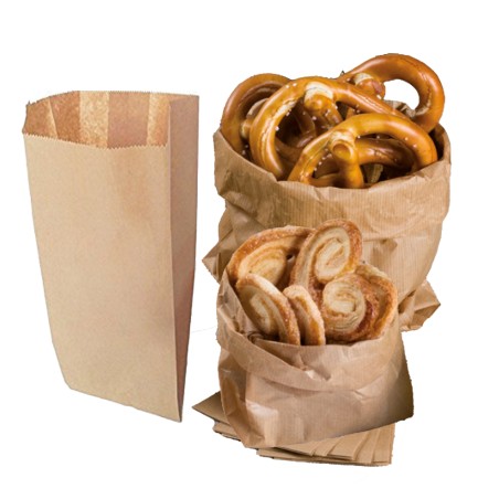 Sacchetti carta kraft 8x16 cm soffietti laterali 2,5 cm 45 gr avana Rex Sadoch conf. 100 pezzi