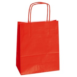 Shopper Twisted maniglie cordino 14 x 9 x 20 cm carta kraft rosso Mainetti Bags conf. 25 pezzi