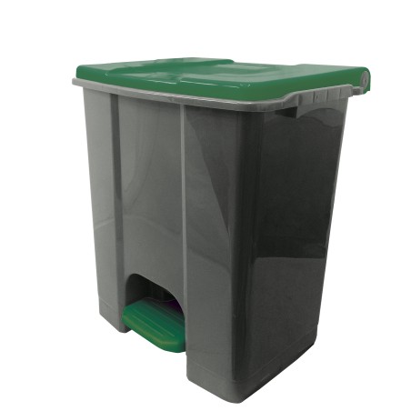 Contenitore mobile Ecoconti a pedale 60 L plastica riciclata grigio/verde Medial International