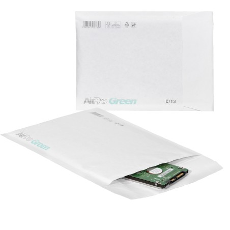 Busta imbottita AirPro Green C/13 (17 x 21,5 cm) carta bianco Bong Packaging conf. 100 pezzi