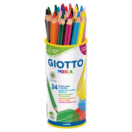 Pastelli colorati Mega esagonale diametro mina 5,5 mm colori assortiti Giotto conf. 24 pezzi