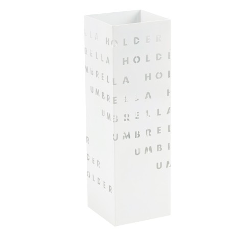 Portaombrelli 15,5 x 15,5 x 49 cm metallo verniciato fantasia lettere bianco King collection