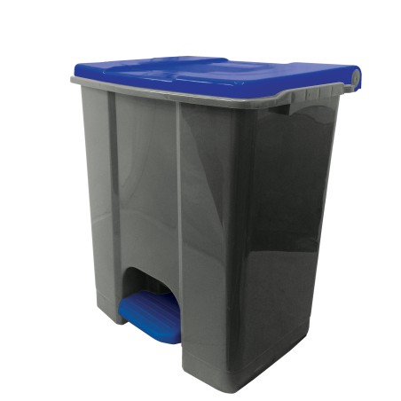 Contenitore mobile Ecoconti a pedale 60 L plastica riciclata grigio/blu Medial International