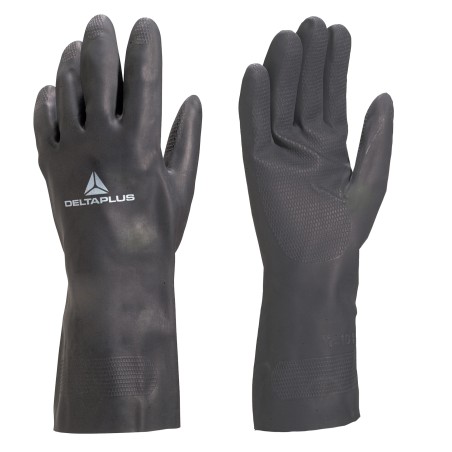 Guanti per protezione chimica VE509 neoprene floccato cotone taglia 09/10 nero Deltaplus