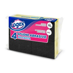 Spugnabella con impugnatura salvaunghie giallo/verde Logex Professional conf. 4 pezzi
