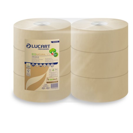 Carta igienica EcoNatural Maxi Jumbo 9,1 cm x 300 mt 15,5 gr diametro 24,5 cm Lucart