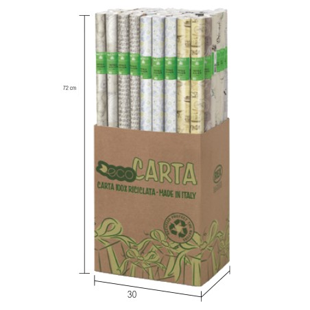 Rotolo carta regalo riciclata Fiori di campo 70cmx200m fantasie assortite Rex Sadoch