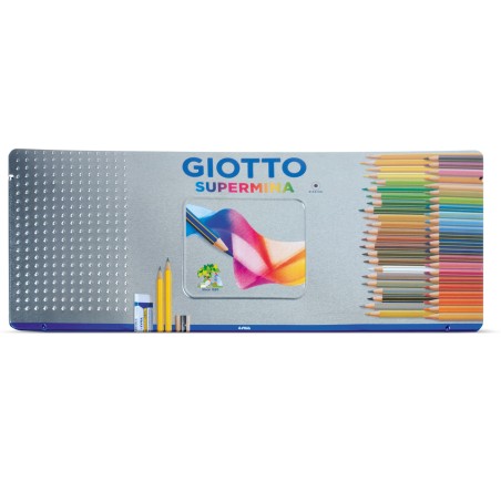 Pastello Supermina mina 3,8 mm colori assortiti Giotto astuccio in metallo 50 pezzi