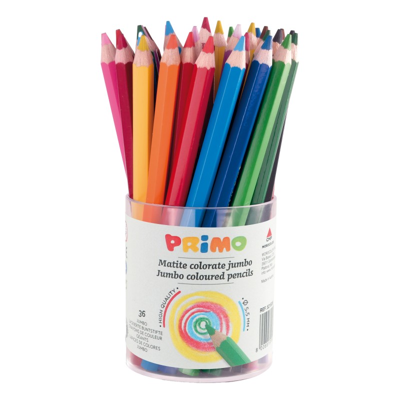 Matite colorate Jumbo diametro mina 5,5 mm 12 colori assortiti Primo conf. 36 pezzi