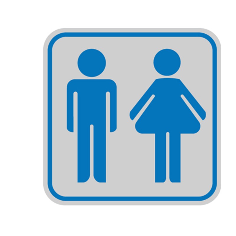 Targhetta adesiva pittogramma Toilette uomo/donna 8,2 x 8,2 cm Cartelli Segnalatori