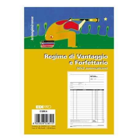 Blocco fattura contribuenti min/forfett. 22x14,8 50x2 fogli autoric. E5285A EdiPro