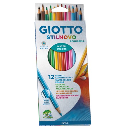 Pastelli colorati Stilnovo Acquarell diametro mina 3,3 mm Giotto astuccio 12 pezzi