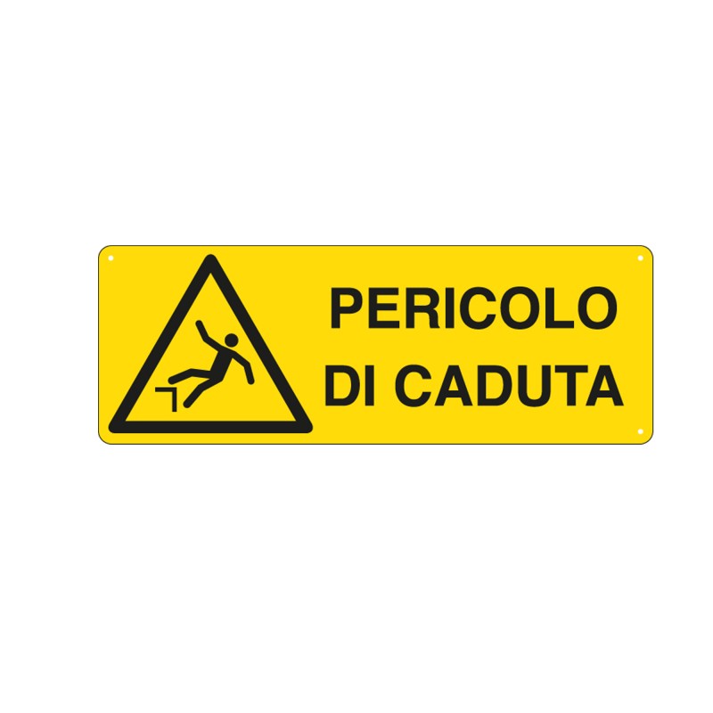 Cartello segnalatore 35x12,5 cm PERICOLO DI CADUTA alluminio Cartelli Segnalatori