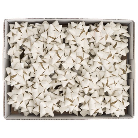 Stelle di nastro carta erba 15 mm x diam. 6,5 cm avorio Brizzolari conf. 50 pezzi