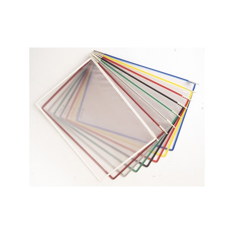 Tasche di ricambio per leggio T Technic A4 colori assortiti Djois conf. 10 pezzi