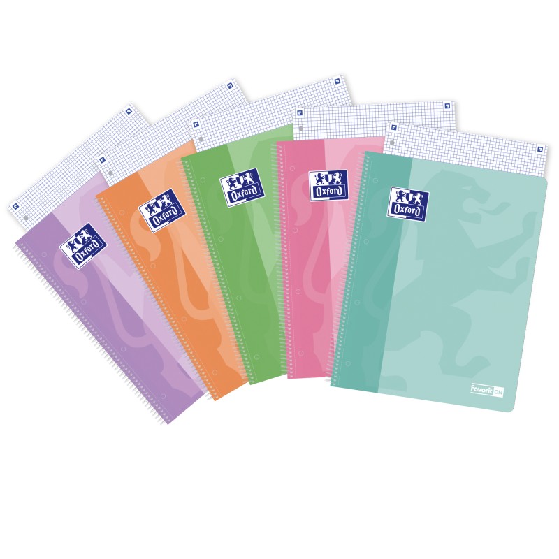 Maxiquaderno PastelOn spiralato A4 rigo 90 gr 120 fogli colori assortiti Oxford